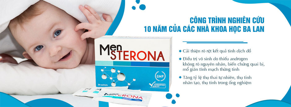 Mensterona có nguồn gốc từ Ba Lan hỗ trợ bảo vệ tinh trùng khỏi tác nhân oxy hóa, giảm tỷ lệ tinh trùng dị dạng. Cung cấp vitamin, khoáng chất và các dưỡng chất cần thiết cho sinh trưởng và phát triển của tinh trùng, cải thiện khả năng di động và cải thiện số lượng tinh trùng nam giới.