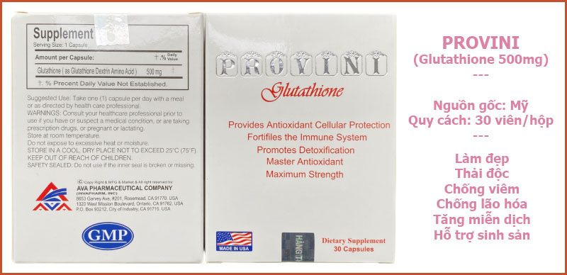 Thành phần chính của Provini là Glutathione - Một siêu chất chống chất oxy hóa cực mạnh