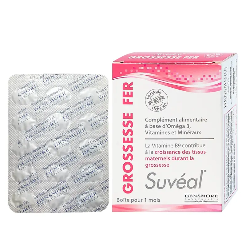 Suvéal Grossesse Fer – Bổ Sung Omega 3, DHA, Acid Folic, Sắt, Vitamin & Khoáng Chất