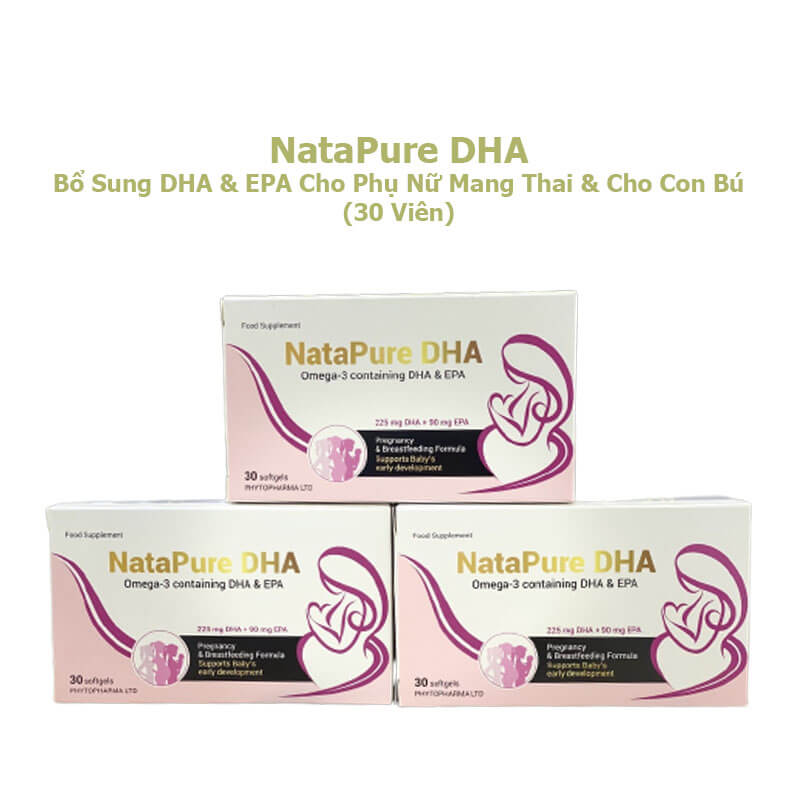 Natapure DHA | Bổ Sung DHA, EPA Cho Phụ Nữ Mang Thai & Cho Con Bú (Hộp 30 Viên)