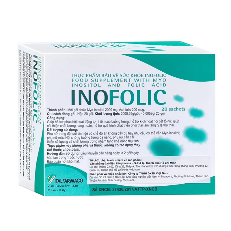 Inofolic Italfarmaco cải thiện chu kỳ kinh nguyệt, chất lượng tế bào trứng (20 gói)