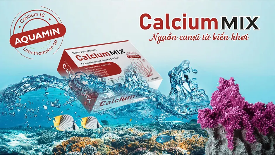 Calcium MIX nhập khẩu từ Ba Lan nguồn bổ sung canxi tự nhiên, hữu cơ, không gây nóng trong hay táo bón, hộp 30 viên